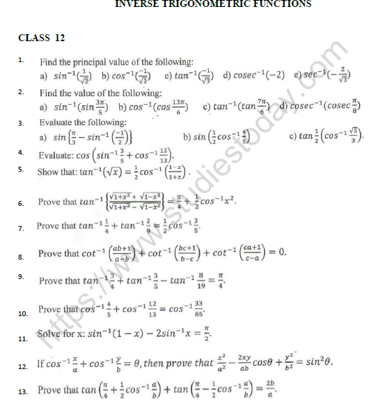 cbse-class-12-mathematics-inverse-trignometric-function-worksheet-set-a